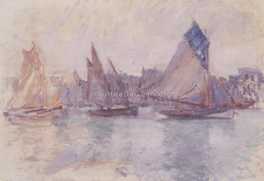 Boats in the Port of Le Havre - 克劳德·莫奈